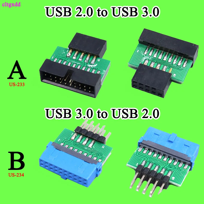 

cltgxdd USB2.0 9pin female to USB3.0 19 pin 20Pin male adapter USB 3.0 19pin /20Pin to USB 2.0 9PIN converter adapter