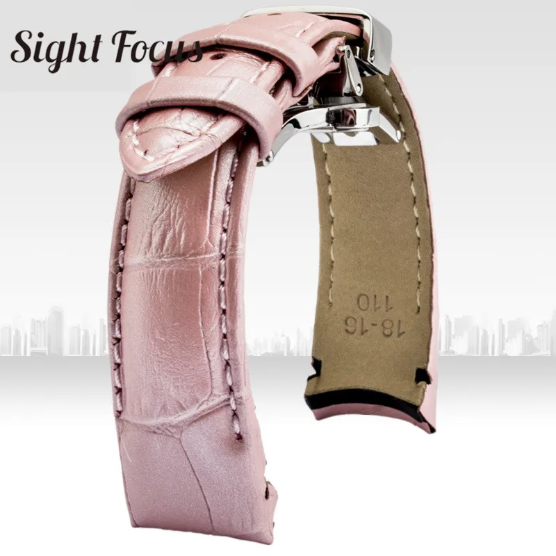 18mm Curved End Watch Band Leather for Tissot Couturier T035.207 T035.210 Strap 1853 Women Watchbands Lady Bracelet Belt Clock