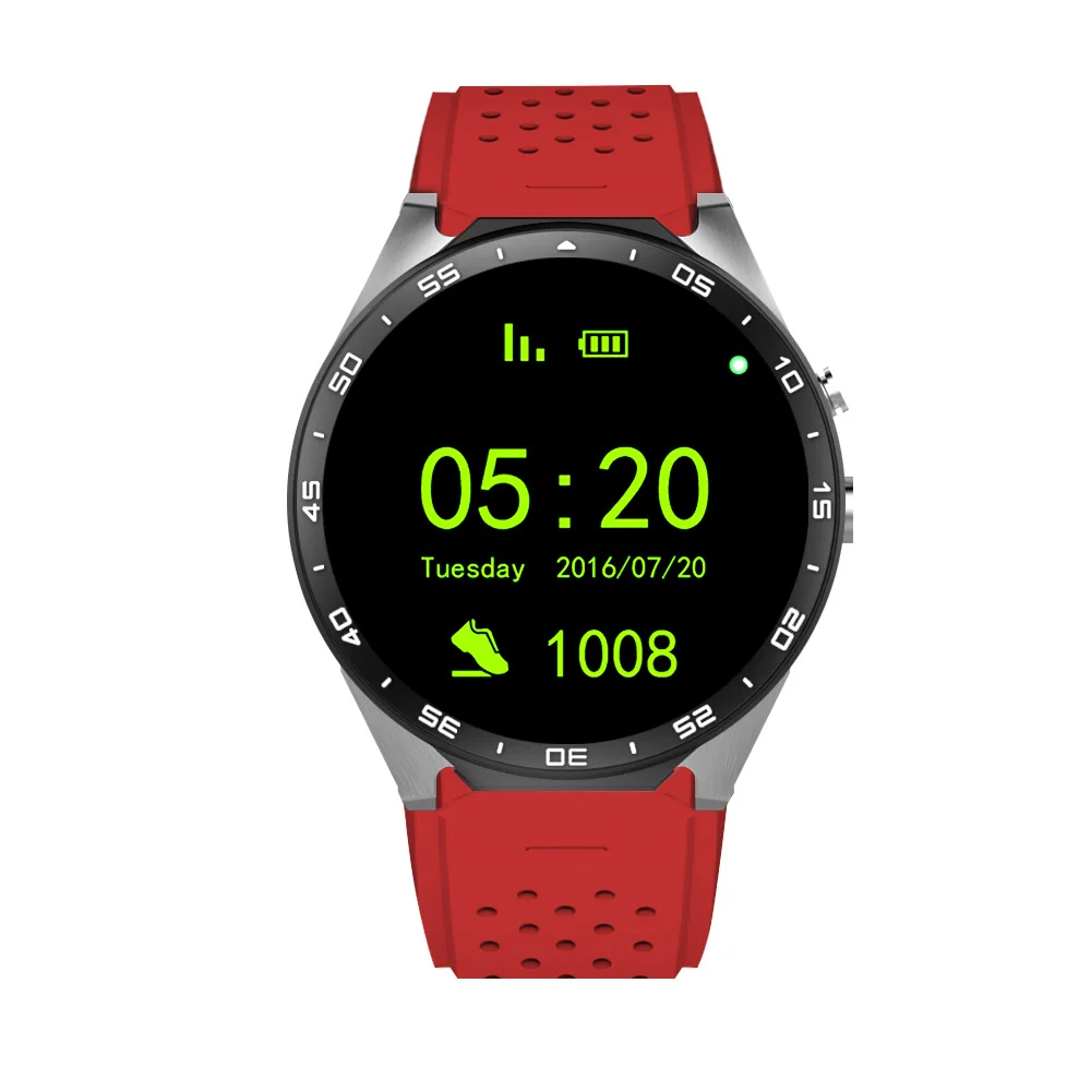 KINGWEAR KW88 smart watch ОС Android 5 1 MTK6580 Процессор 39 дюймов Экран 2.0MP камеры 3g WI-FI gps |