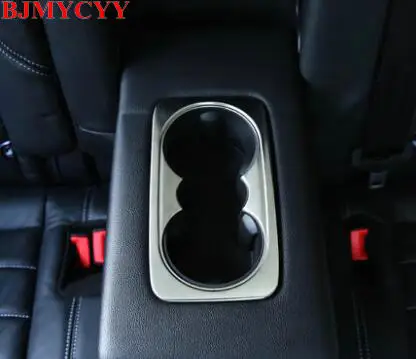 BJMYCYY Car Chrome Matte Rear Water Cup Holder Frame Trim Sticker for Ford New Escape Kuga 2017 | Автомобили и мотоциклы