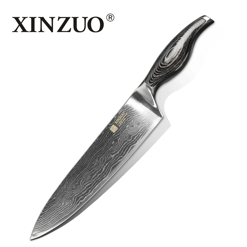 ZMN-Chef Knife XINZUO " поварские Ножи ручной работы Япония VG10 дамасский кухонный нож из нержавеющей стали бренд высокое качество поварские ножи Pakkawood ручка - Цвет: ZMN-Chef Knife