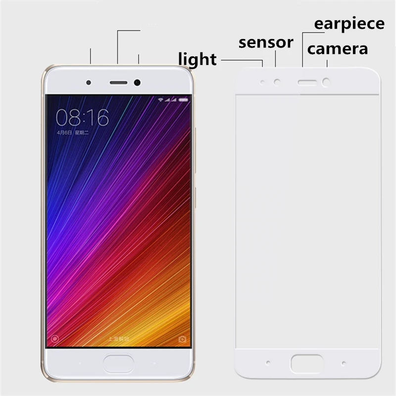 Полное покрытие из закаленного стекла для xiaomi 5S M5S MI5S 5 15 дюймов черный белый