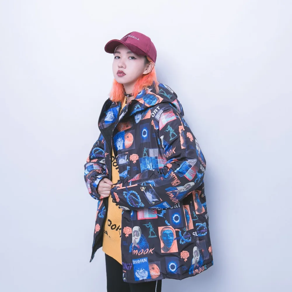 Жасмин улица пародия динозавров BF Свободные моды с капюшоном куртка хлопковой