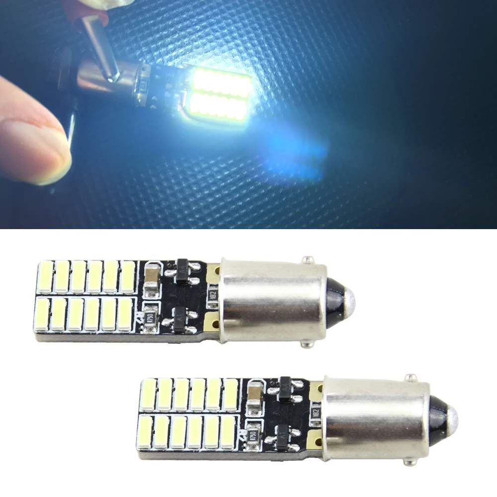 2 шт. 24SMD 12 В Bax9s H6W Ba9s Светодиодные Автомобильные 4014 T4W габаритные огни внутренние