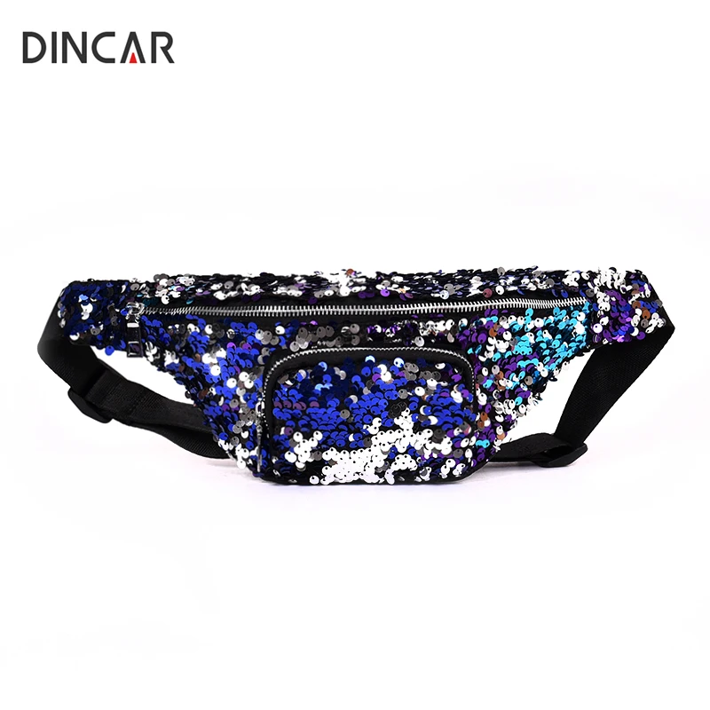 Поясная Сумка DINCAR с блестками многофункциональный поясной кошелек Повседневная