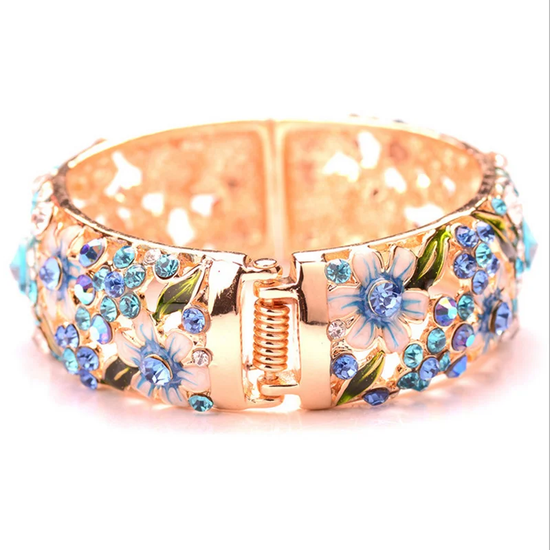 Новый роскошный браслет в стиле ретро с изображением благородных пустотелых роз