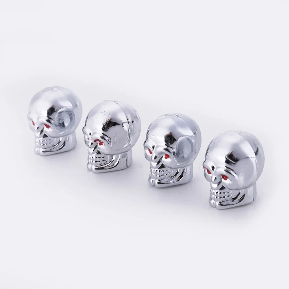VODOOL 4Pcs/Set Metal Skull Shape Car Auto Wheel Tire Valve Stem Caps Automobile Motorcycle Bike Tyre Dust Covers Styling | Автомобили и
