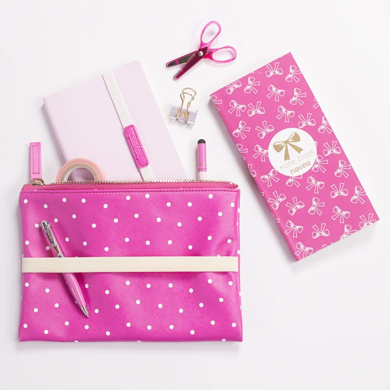 Никогда не розовый Kawaii кожи ручки мешок для Обувь девочек молния карандаш сумка с