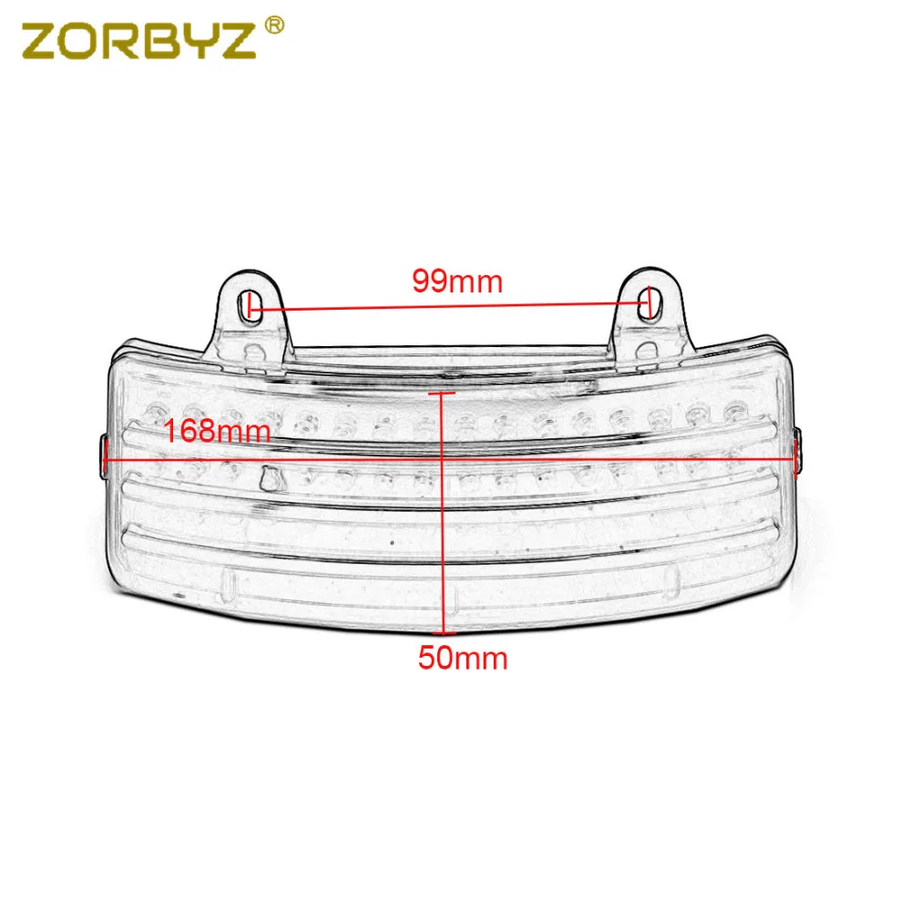 ZORBYZ Мотоцикл Дым три бар светодиодный задний тормозной брызговик наконечник для