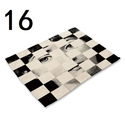 1 шт. Ретро Fornasetti Artical обеденный стол хлопок печать подставки под столовые приборы подставки под тарелки - Цвет: 16