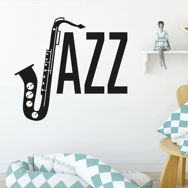 Фото SAX Jazz вывеска художественная настенная наклейка украшение музыкальной комнаты