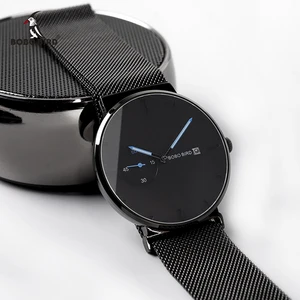 Мужские часы BOBO BIRD, Роскошные Кварцевые часы из нержавеющей стали с отображением даты, подарки для мужчин и женщин с логотипом, Прямая поставка