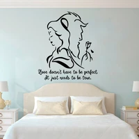beauty and the beast wall decal romantic vinyl wall sticker bedroom living room decor lover gift removable movie mural l913