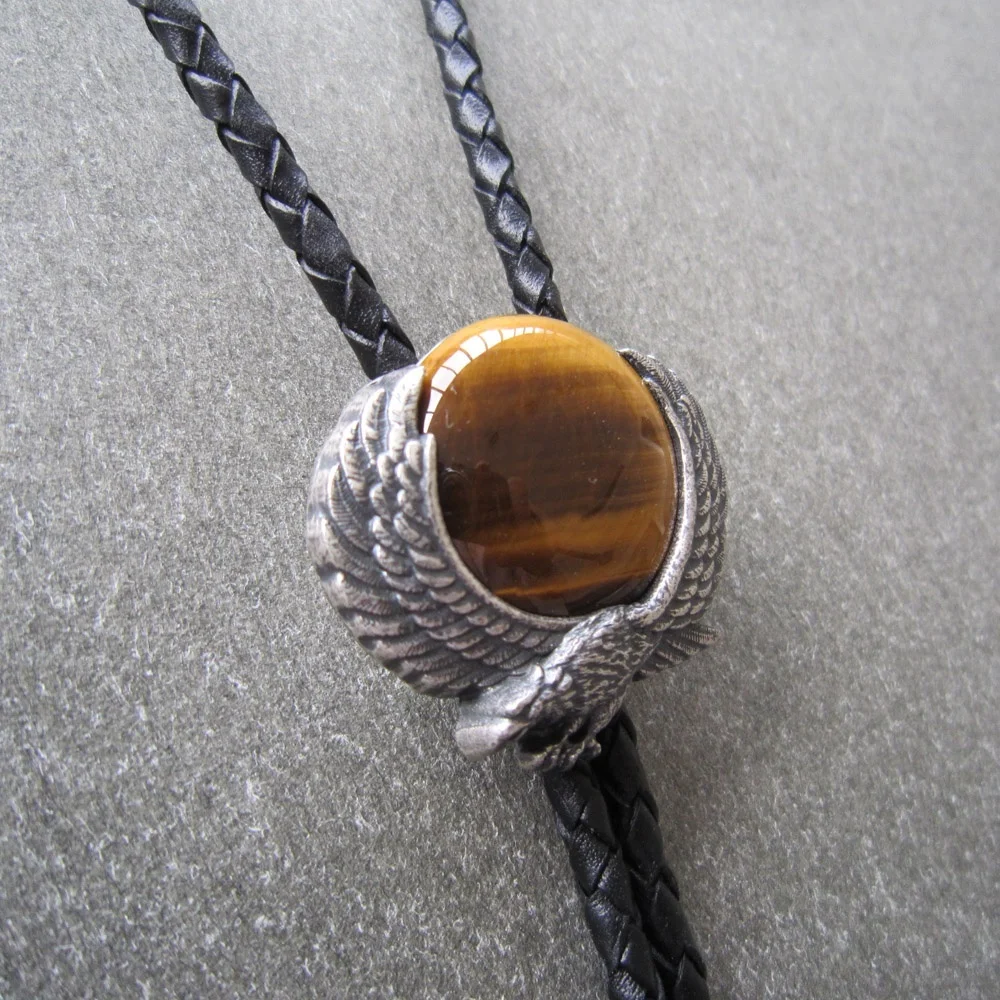 Jeansfriend Оригинальное кожаное ожерелье с галстуком бабочкой|necklace charm|leather silver
