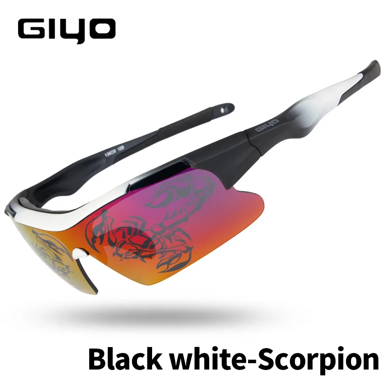 Black White Scorpion GIYO поляризованные велосипедные очки UV400 защита линз MTB дорожный велосипед Спорт на открытом воздухе велосипед солнцезащитные очки для велоспорта - Цвет: Black White Scorpion