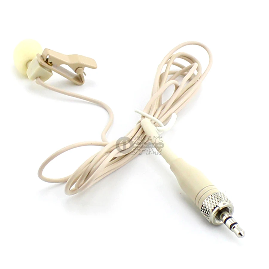 Конденсаторный микрофон петличный бежевого цвета с зажимом для галстука штекер 3