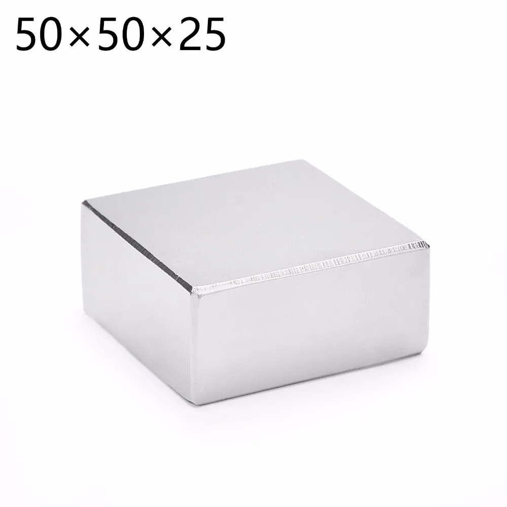 

1pcs 50*50*25 NdFeB N52 Block 50x50x25 mm Super Strong Neodymium Permanent Magnets Rare Earth Lifting Magnet 50x50x25 (46*46*21)