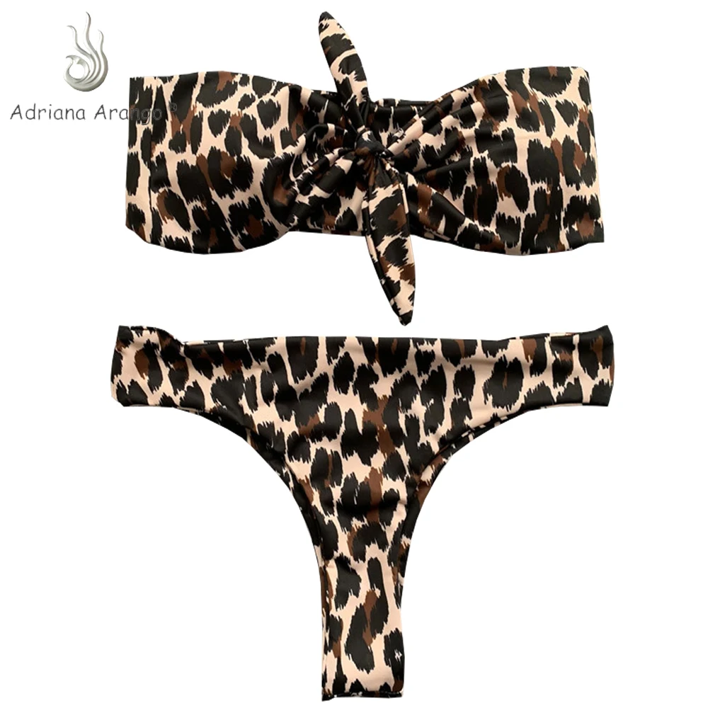 Adriana Arango 2019 High Cut купальники для малышек женщин leopard бандо Бикини Лук Купальник с