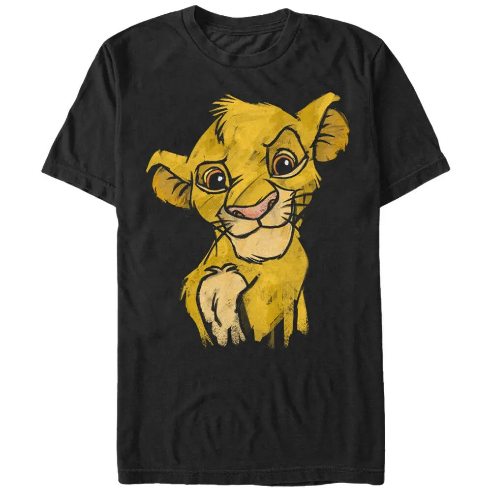 Король Лев Simba Smirk Мужская графическая футболка хлопок o образным вырезом|Мужские