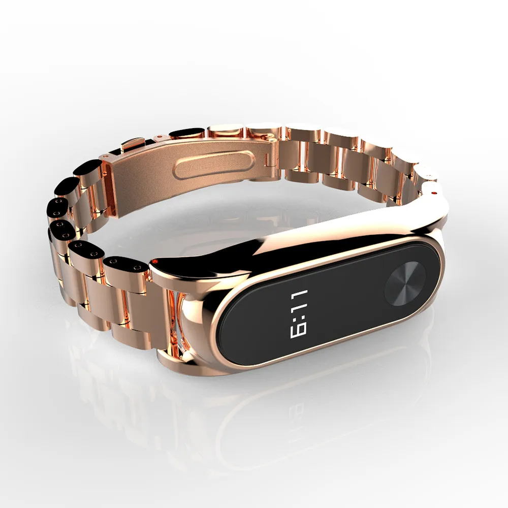 Ремешок для часов Xiaomi Mi band 2 роскошный браслет из нержавеющей стали металлический