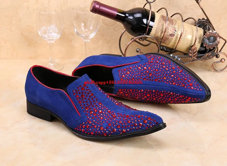 Мужские классические свадебные туфли 2017 Европейская обувь Стразы с острым