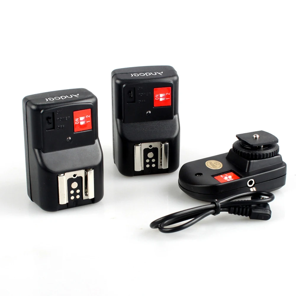 Беспроводная вспышка Speedlite Andoer триггер с 4 каналами 1 передатчик и 2 приемника для
