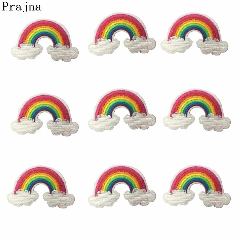 Prajna 10 шт. вышитые красивые радужные нашивки дешевые Мультяшные декоративные