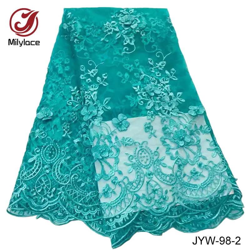 3d flower lace embroidered fabric beautiful african french net fabrics nigerian beaded for dress JYW-98 | Дом и сад
