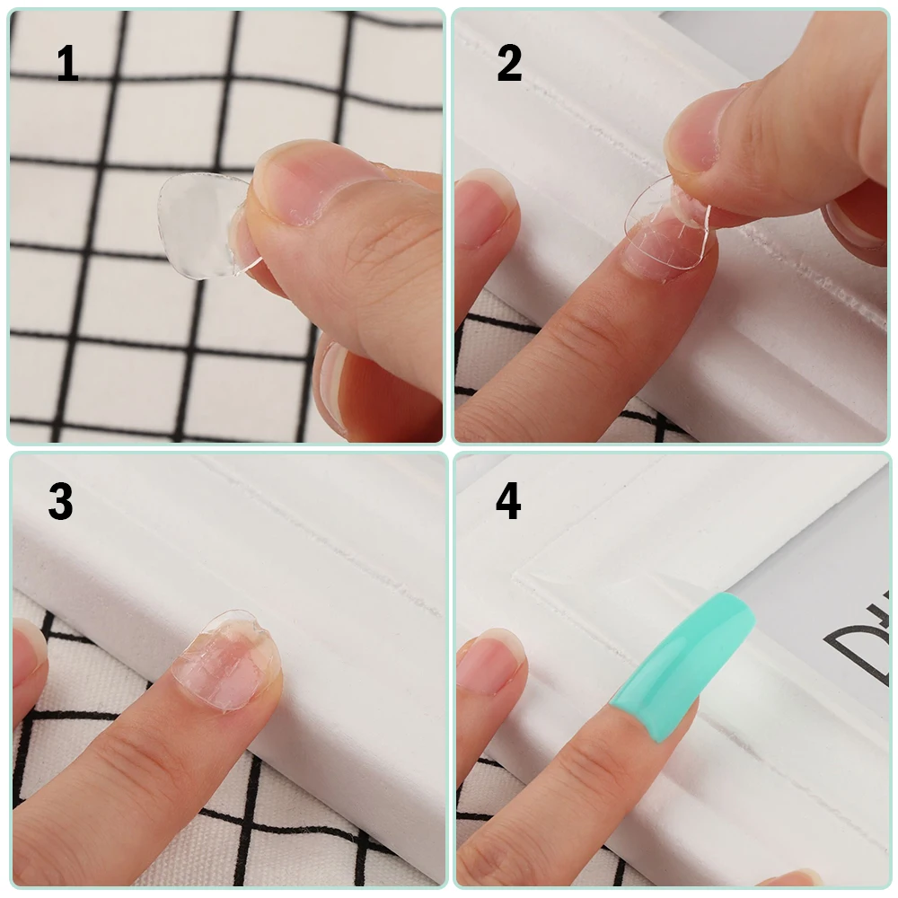 10 шт. DIY накладные ногти прозрачные ультра тонкие двухсторонние клейкие наклейки
