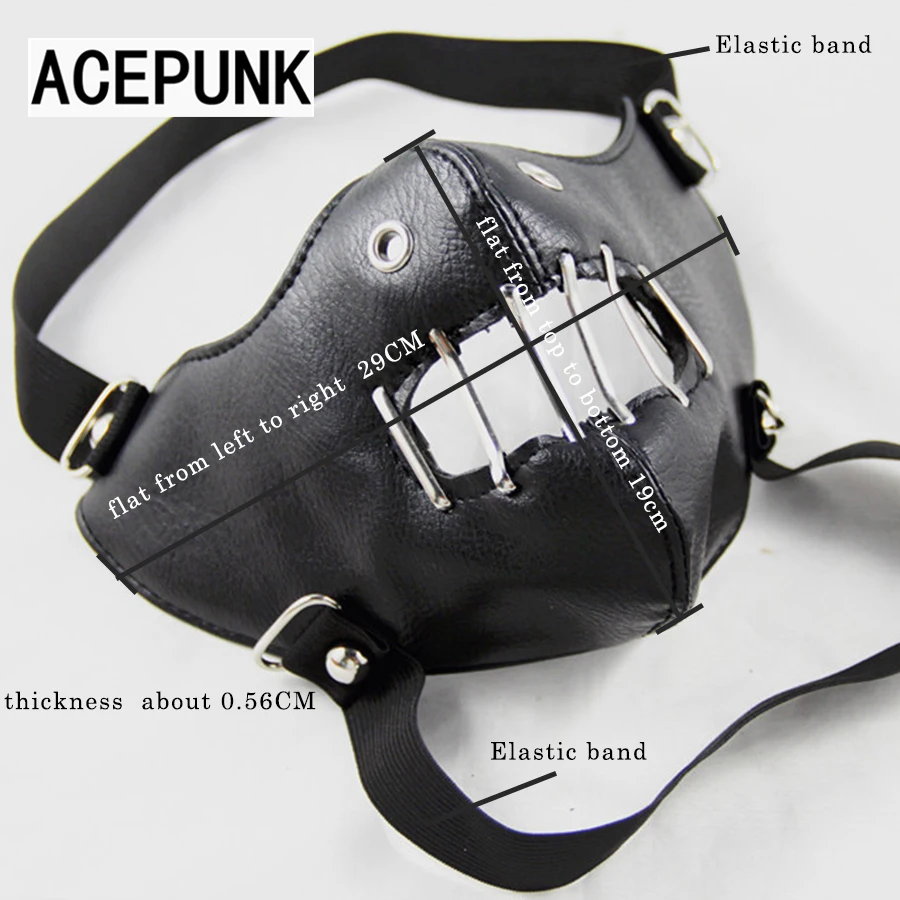 Черные кожаные унисекс стимпанк заклепки маска винтажный готический в стиле