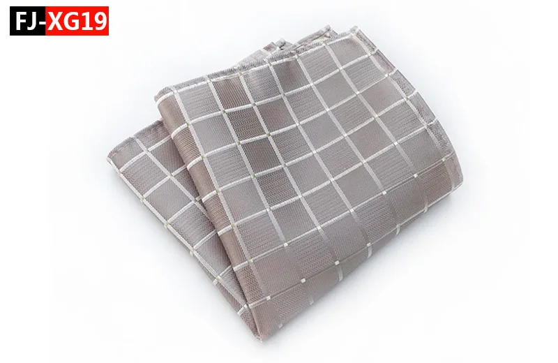 FJ-XG19 20 цветов Мужской Hanky проверяет, плед полосатый шелковые костюмы Свадебный квадратный Карманный вечерние носовой платок Одежда Аксессуары Шарф - Цвет: FJ-XG19