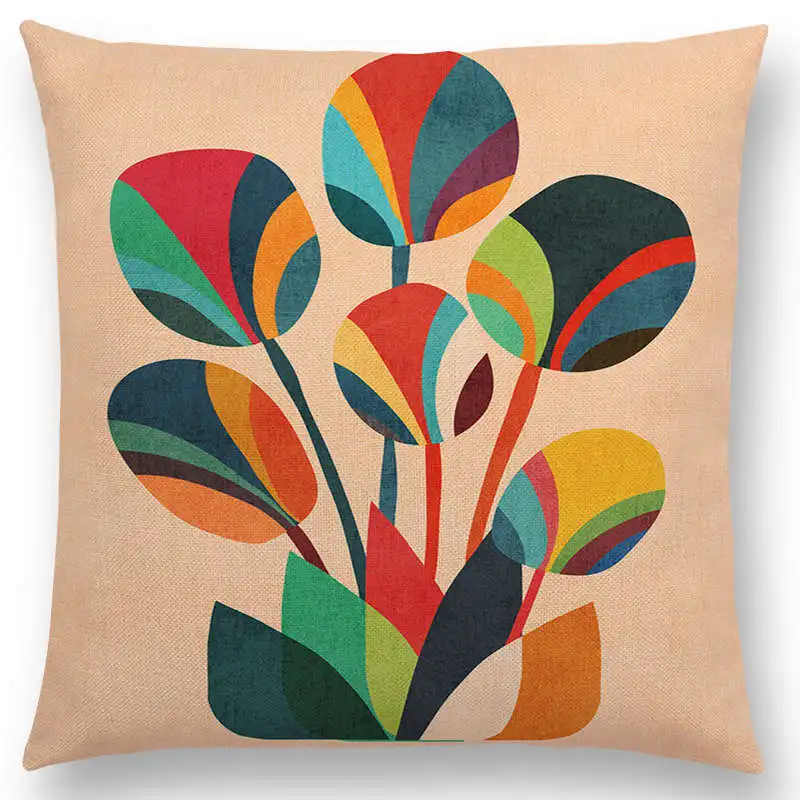 Красочные Мультяшные цветы милая Радуга цветочный сад бонсай тропические