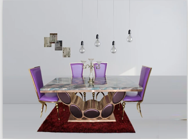 Высококачественный обеденный стол с мрамором 7 шт. 6 стульев|set table silicone|table chair setset