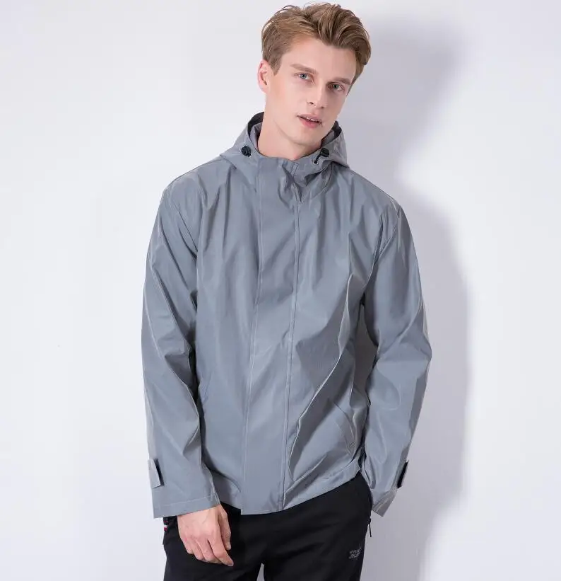 

2020 the spring and autumn period and the male all reflective hooded jacket Fashion pure color of 3 m reflective jackets