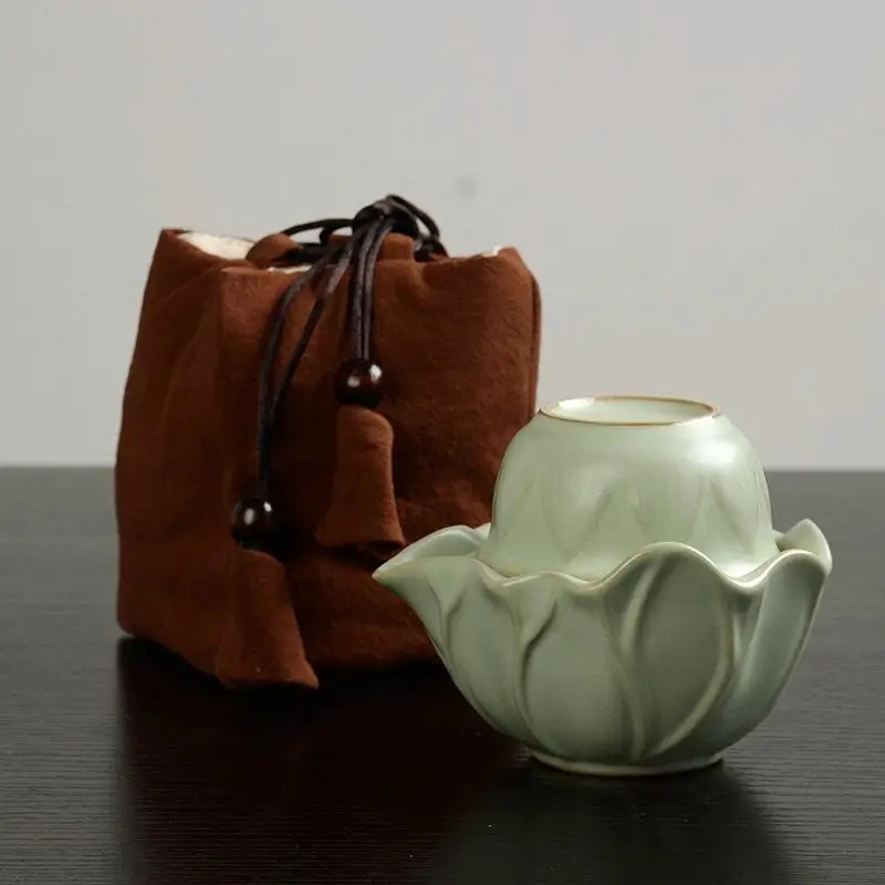 2 bag package Керамическая посуда кофейные чайные сервизы Керамика чайник GaiWan чайная чашка из фарфора Портативный путешествия китайский чайный набор кунг-фу - Цвет: 2 bag package