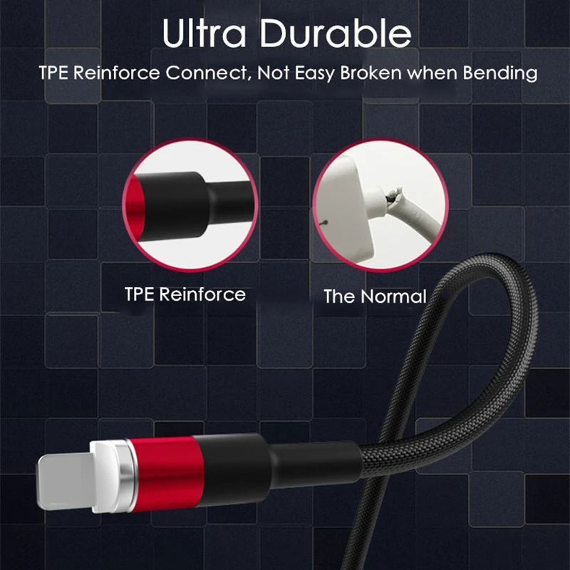 Магнитный кабель 5 В/3 А 9 В/1 67 В Оплетке со светодиодной подсветкой Тип C Micro USB для