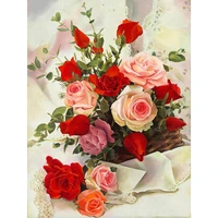 5d diy diamond painting cross stitch kits diamond embroidery pictures of rhinestones painting by numbers flower rose gifts