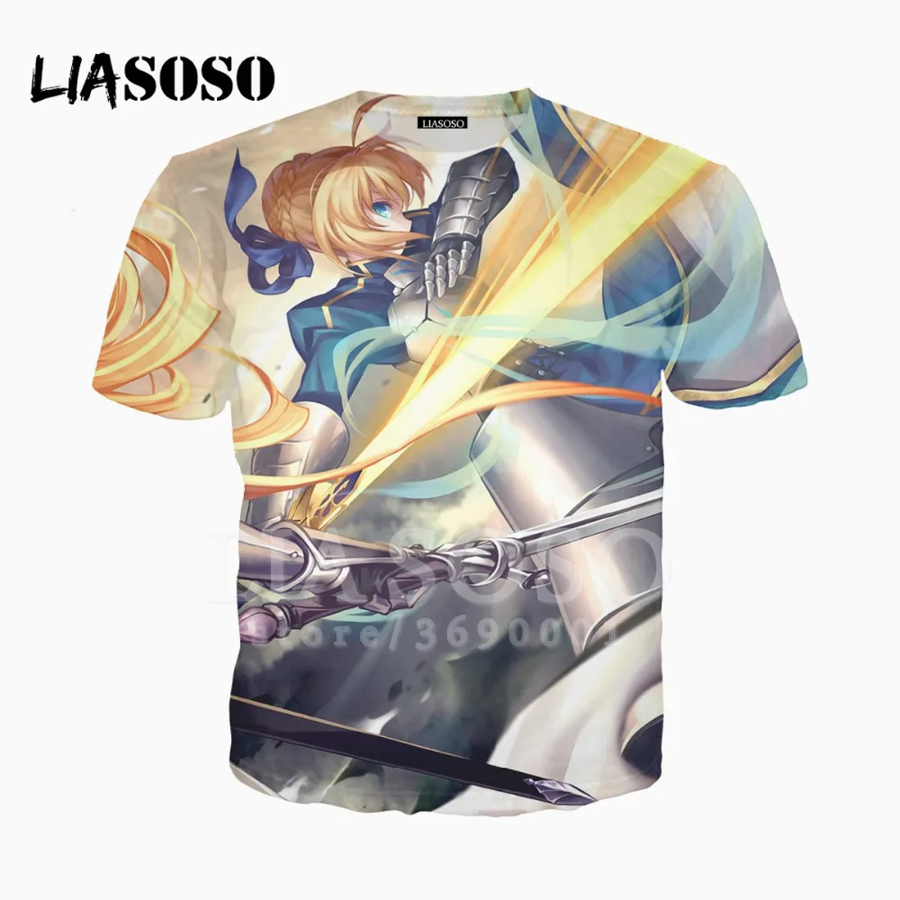 Футболка liasao X1557 для мужчин и женщин летняя рубашка с 3D принтом аниме Fate/Grand Order