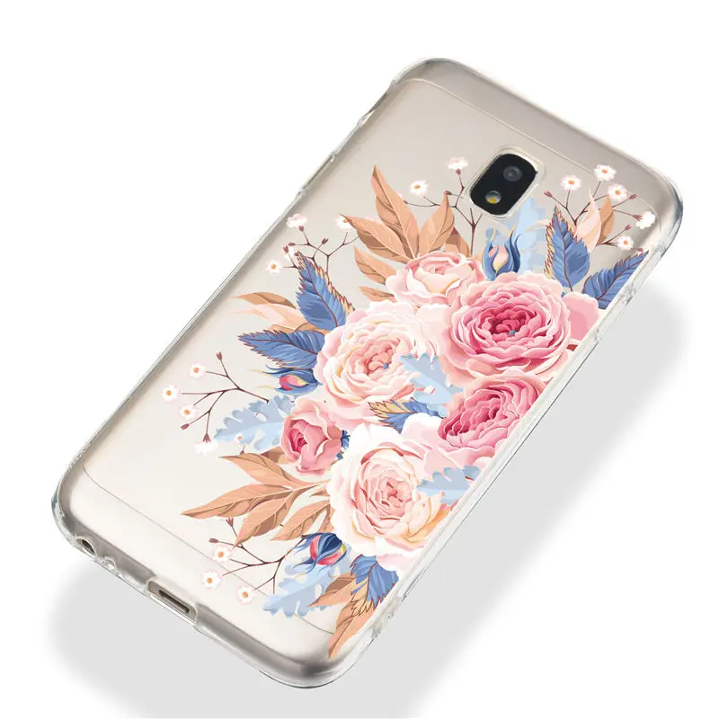 

For Samsung J5 2017 J530 Case Soft Silicone Back Cover For Samsung Galaxy J5 Pro 2017 J530F Phone Case Clear Flower Pattern