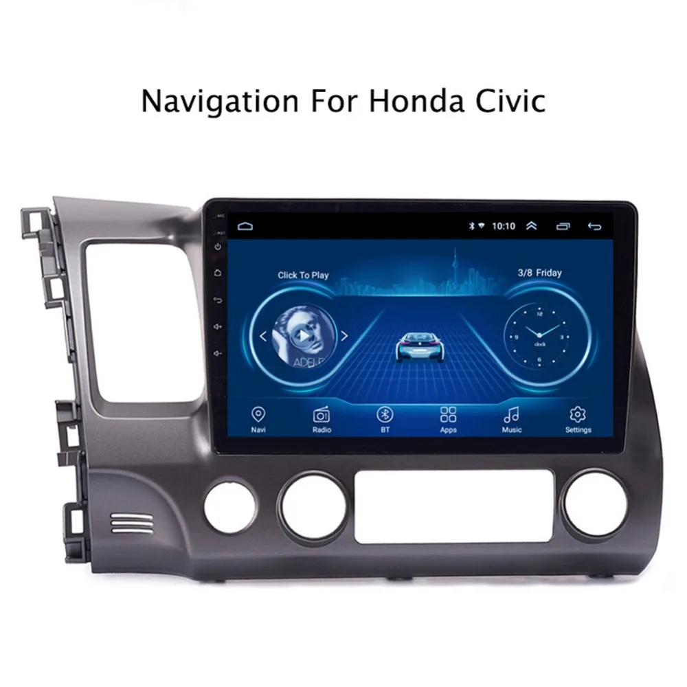 Супер тонкий сенсорный экран Android 8,1 радио gps навигация для Honda Civic 2010 2009 головное устройство планшеты стерео Мультимедиа Bluetooth