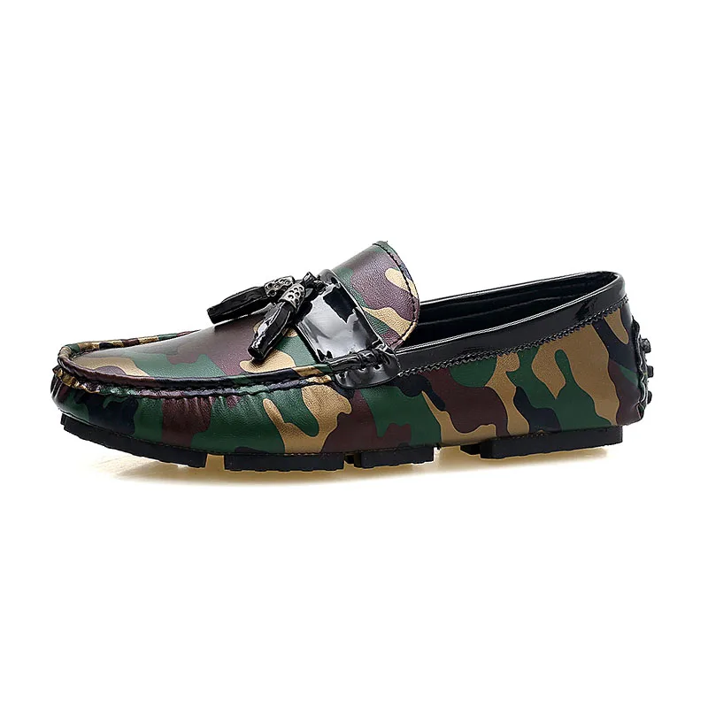 VulusValas Для мужчин повседневная обувь слипоны круглый носок дышащая Camo Туфли без
