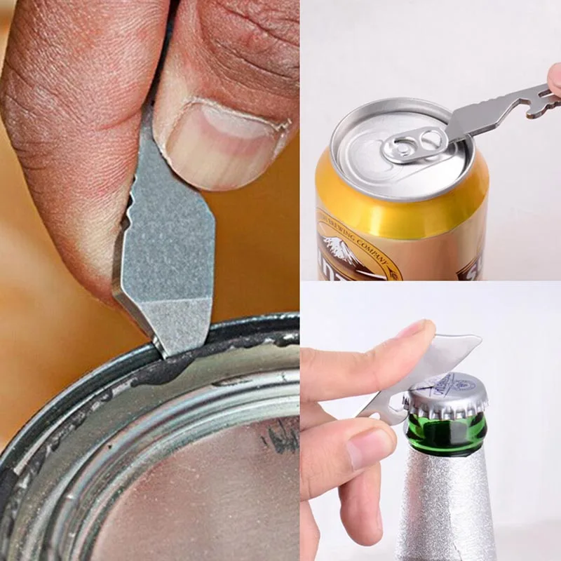 Многофункциональный брелок из нержавеющей стали инструмент открывалка для