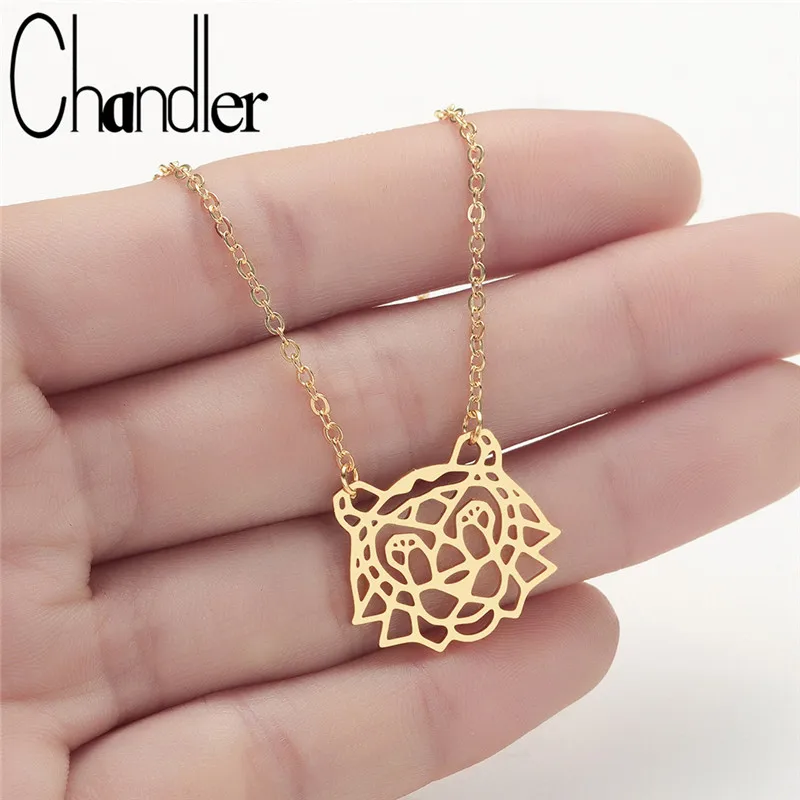 Ожерелье Chandler из нержавеющей стали золотого цвета ожерелье с тигром оригами Vermeil