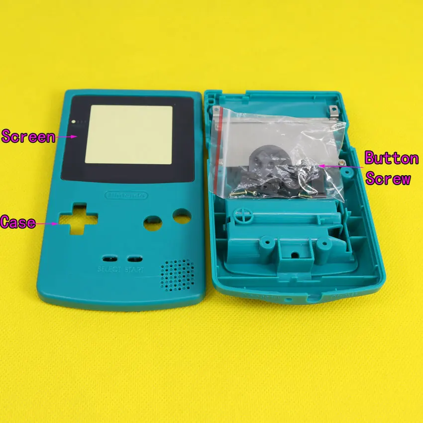 Полный Корпус Запасные части Крышка для Nintendo GBC Чехол пакет на запчасти для Gameboy оболочки с винтовые кнопки, 4 цвета