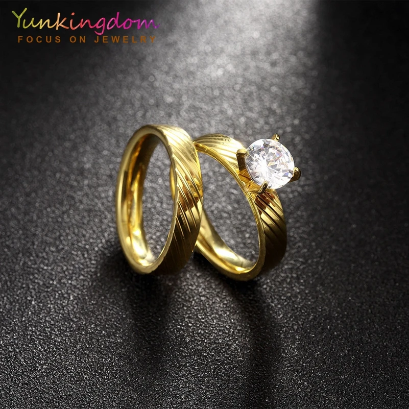 Yunkingdom aneis feminino нержавеющая сталь кольца для женская Мода Свадебные украшения |