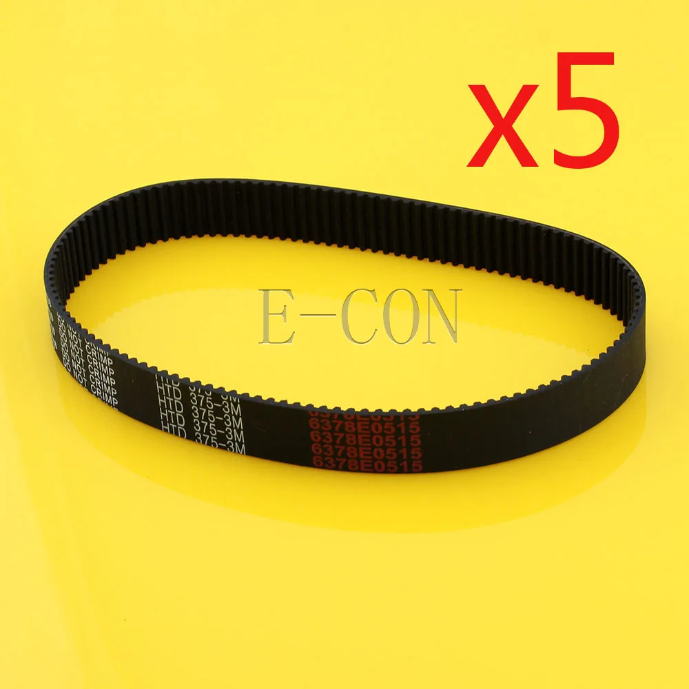 

1pcs/5pcs 375-3M HTD Timing Belt 125 Teeth Cogged Rubber Geared Closed Loop 10mm/15mm/20mm Wide