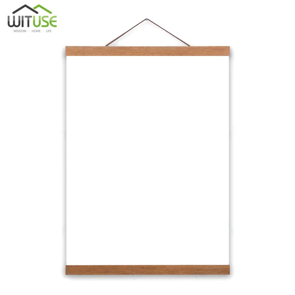 Teak Wood Frame Магнитная деревянная вешалка, рамка для плаката, подвесная, напечатанная, настенная, для домашнего декора, Подвески "сделай сам", вешалка из тика, картина, холст, плакат, фоторамка - Цвет: Teak Wood Frame