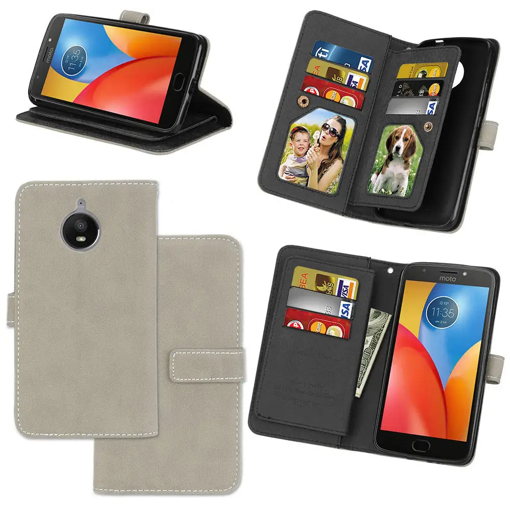 Чехол Filp для MOTO E3 G4 G5 M X Z X3 C E4 флип-кошелек 9 карт Кожаный чехол-подставка play plus