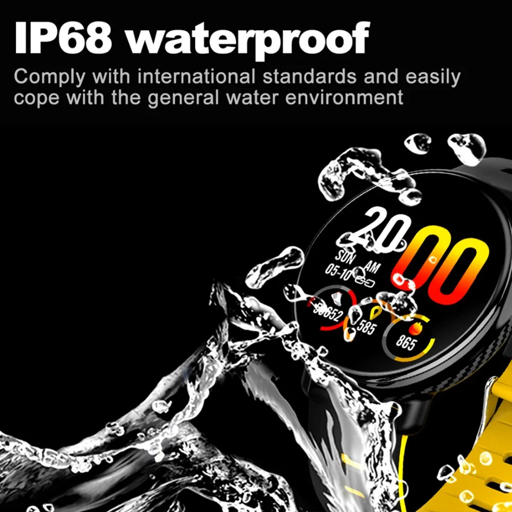 LEMDIOE ips полный сенсорный экран 3D UI спортивные Смарт часы для мужчин и женщин IP68