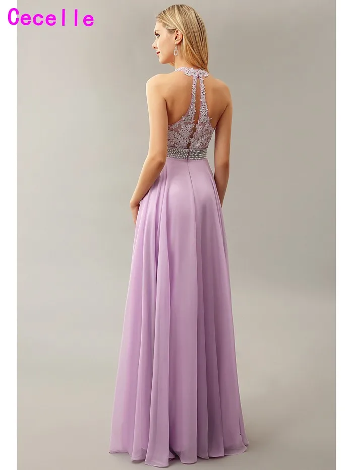 Новое сексуальное сиреневое шифоновое вечернее платье трапециевидной формы с v